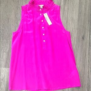 J. Crew Vibrant Fuchsia Sleeveless Blouse